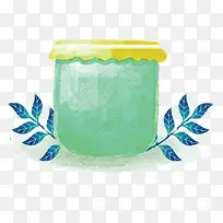 矢量彩绘树叶罐头-空若网 矢量彩绘树叶罐头-空若网