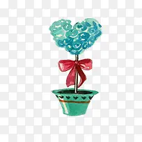 手绘爱心盆栽矢量-空若网 手绘爱心盆栽矢量-空若网