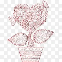 爱心树盆栽-空若网 爱心树盆栽-空若网