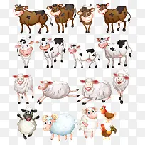 矢量奶牛绵羊动物素材合集-空若网 矢量奶牛绵羊动物素材合集-空若网