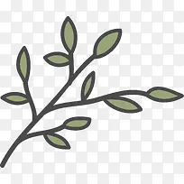 卡通简约手绘树枝-空若网 卡通简约手绘树枝-空若网