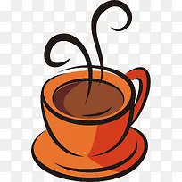 水彩红色茶杯素材-空若网 水彩红色茶杯素材-空若网