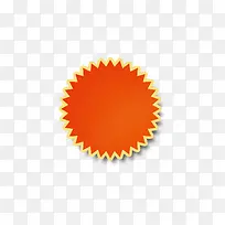 橘红色的锯齿状的圆形标签-空若网 橘红色的锯齿状的圆形标签-空若网