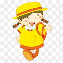 穿黄色衬衫的卡通女孩矢量图-空若网 穿黄色衬衫的卡通女孩矢量图-空若网