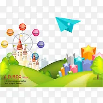 快乐的城堡插画矢量图-空若网 快乐的城堡插画矢量图-空若网