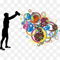 动感花纹人物剪影-空若网 动感花纹人物剪影-空若网