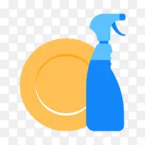 彩色扁平化洗盘子元素-空若网 彩色扁平化洗盘子元素-空若网