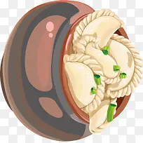 卡通饺子矢量图元素-空若网 卡通饺子矢量图元素-空若网