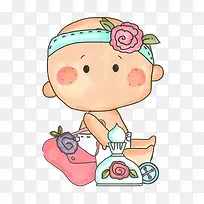 手绘卡通玩耍的小宝宝-空若网 手绘卡通玩耍的小宝宝-空若网