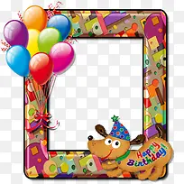 卡通狗和气球装饰边框-空若网 卡通狗和气球装饰边框-空若网