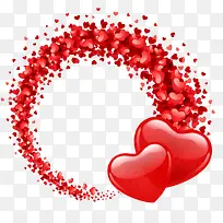 免抠红色飘散的爱心-空若网 免抠红色飘散的爱心-空若网