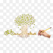 手绘绿树-空若网 手绘绿树-空若网
