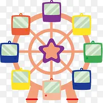 摩天轮png矢量元素-空若网 摩天轮png矢量元素-空若网