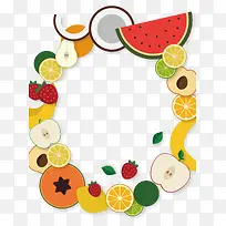卡通水果圆形边框-空若网 卡通水果圆形边框-空若网