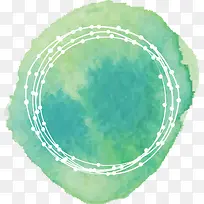 绿色水彩春季草环-空若网 绿色水彩春季草环-空若网