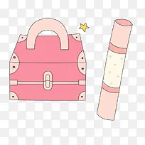 卡通手绘美妆化妆箱元素-空若网 卡通手绘美妆化妆箱元素-空若网