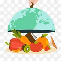 蔬菜盘卡通素材-空若网 蔬菜盘卡通素材-空若网