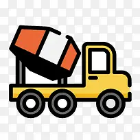 扁平化水泥车PNG下载-空若网 扁平化水泥车PNG下载-空若网