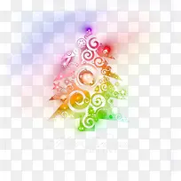 彩色圣诞树装饰-空若网 彩色圣诞树装饰-空若网