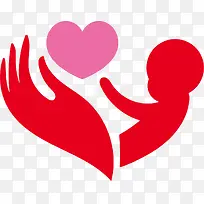 红色手掌爱心母婴-空若网 红色手掌爱心母婴-空若网
