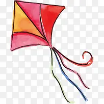 水彩风筝插画设计-空若网 水彩风筝插画设计-空若网