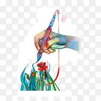 手绘绘画矢量图-空若网 手绘绘画矢量图-空若网