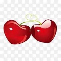 手绘爱心樱桃-空若网 手绘爱心樱桃-空若网