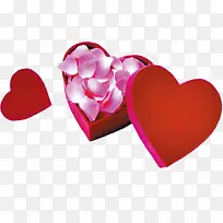 红色爱心礼盒玫瑰花瓣-空若网 红色爱心礼盒玫瑰花瓣-空若网