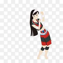 长发少数哈尼族矢量素材-空若网 长发少数哈尼族矢量素材-空若网