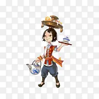 头顶食物的店小二-空若网 头顶食物的店小二-空若网