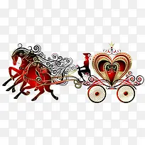 爱心卡通情人节马车手绘-空若网 爱心卡通情人节马车手绘-空若网