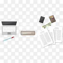 矢量手绘笔记本电脑和报表-空若网 矢量手绘笔记本电脑和报表-空若网