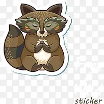 祈祷的小浣熊插画矢量-空若网 祈祷的小浣熊插画矢量-空若网