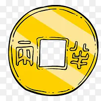 扁平化铜钱矢量素材-空若网 扁平化铜钱矢量素材-空若网