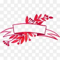 水彩花卉飘带装饰-空若网 水彩花卉飘带装饰-空若网