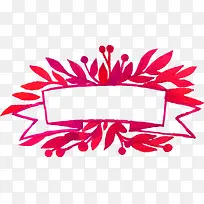 水彩花卉飘带装饰-空若网 水彩花卉飘带装饰-空若网