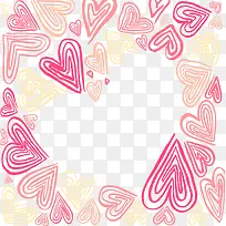 重叠卡通粉色爱心-空若网 重叠卡通粉色爱心-空若网