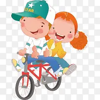 手绘卡通骑自行车的人-空若网 手绘卡通骑自行车的人-空若网