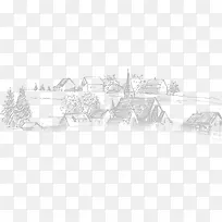 卡通手绘黑白屋子建筑物-空若网 卡通手绘黑白屋子建筑物-空若网