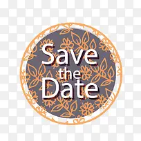 卡通橙色花纹圆形标签-空若网 卡通橙色花纹圆形标签-空若网