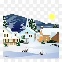 矢量手绘冬季插画-空若网 矢量手绘冬季插画-空若网