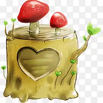 春天卡通蘑菇大树-空若网 春天卡通蘑菇大树-空若网