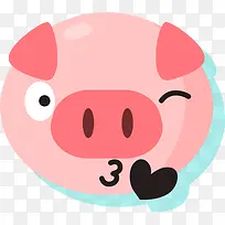 可爱猪头像剪影-空若网 可爱猪头像剪影-空若网
