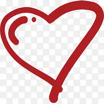 单线条红色爱心-空若网 单线条红色爱心-空若网