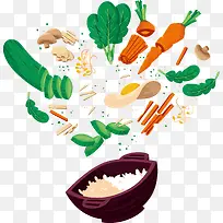 矢量碗里的蔬菜-空若网 矢量碗里的蔬菜-空若网