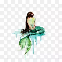 美人鱼水彩画艺术美人鱼-空若网 美人鱼水彩画艺术美人鱼-空若网