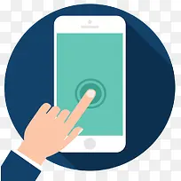 矢量点击手机PPT素材-空若网 矢量点击手机PPT素材-空若网