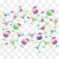彩色鸡尾酒花纹-空若网 彩色鸡尾酒花纹-空若网