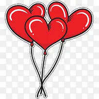 红色卡通爱心气球-空若网 红色卡通爱心气球-空若网