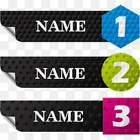 酷黑卷边人名条矢量-空若网 酷黑卷边人名条矢量-空若网